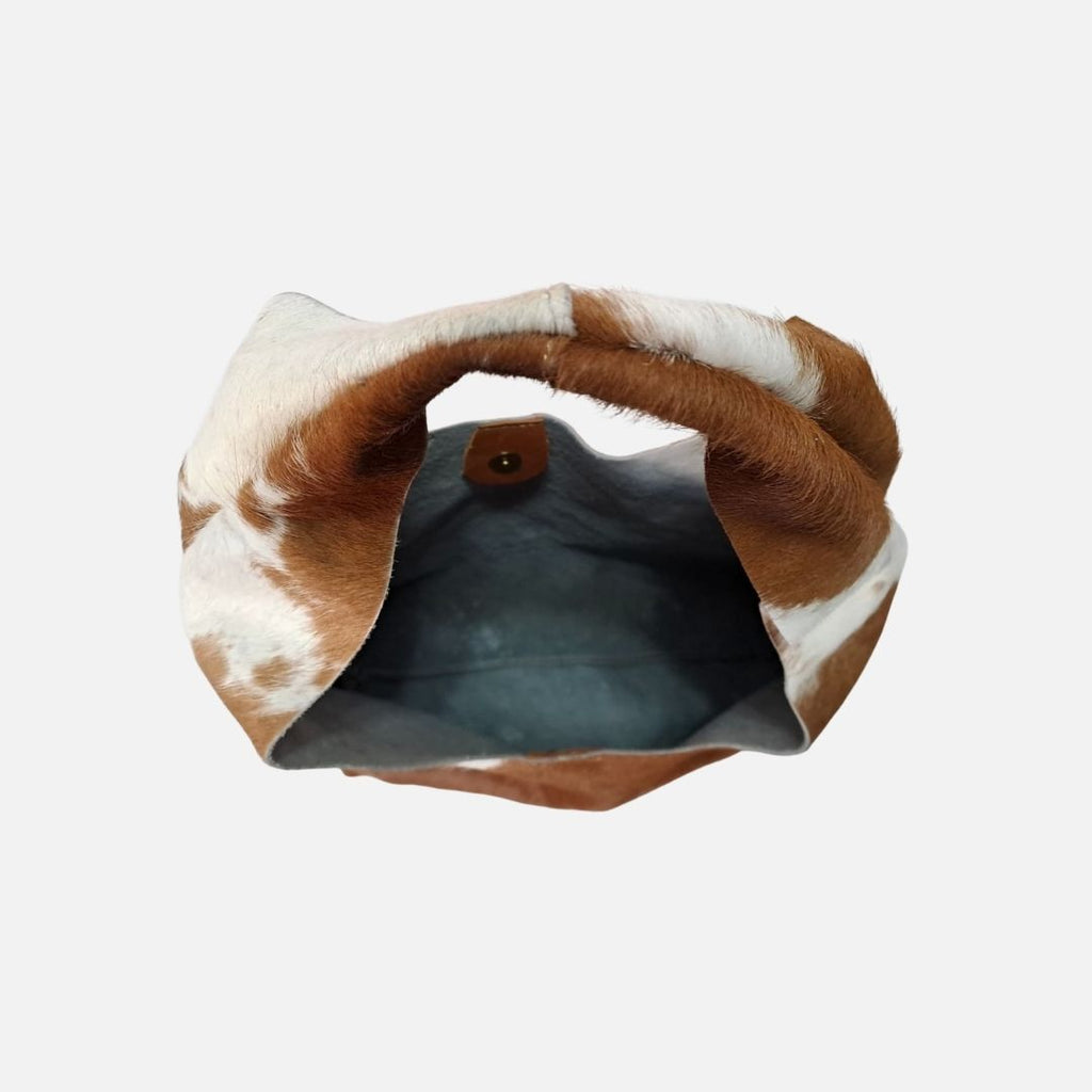 Bolso Hobo Cow Print Natural – Nahué Atelier