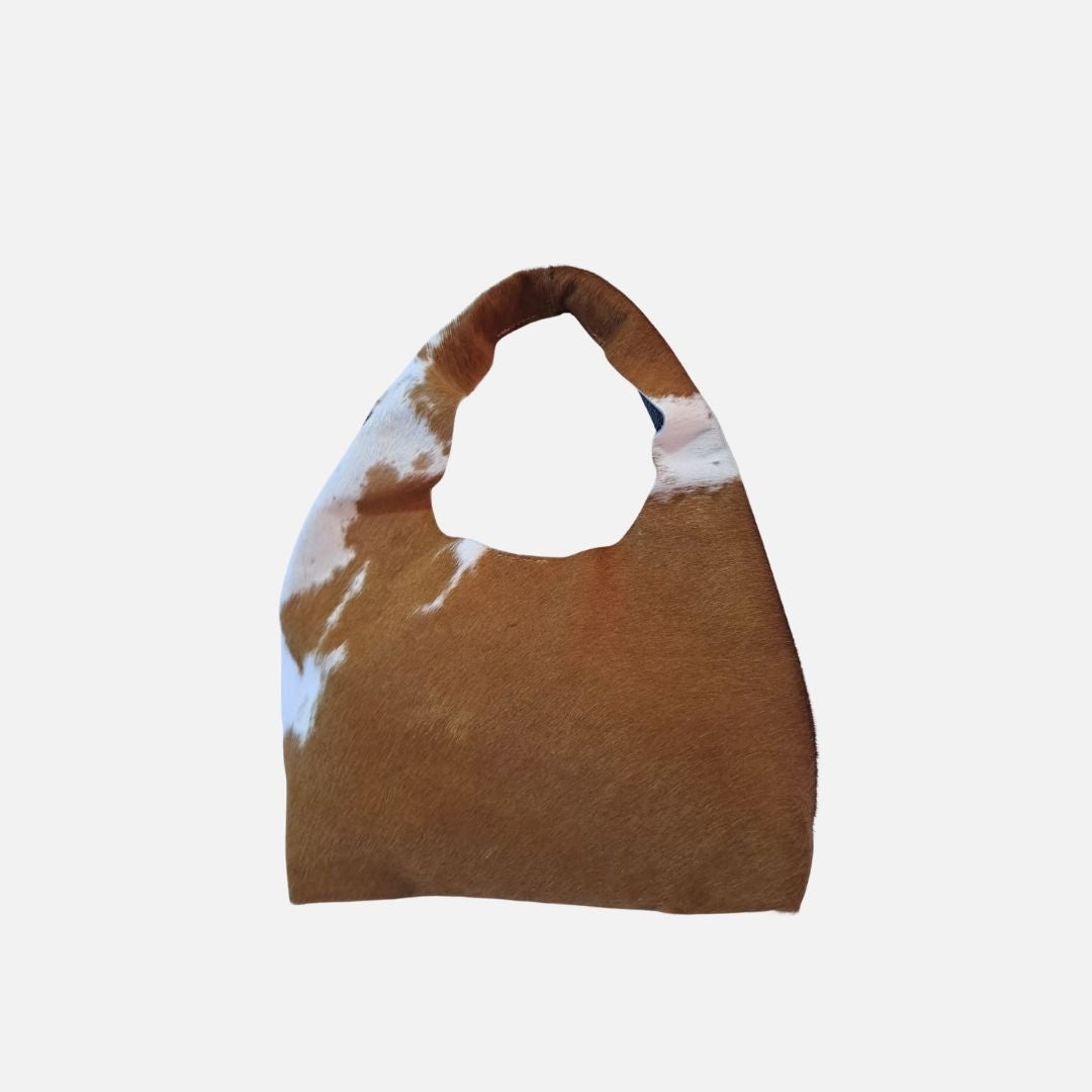 Bolso Hobo Cow Print Natural – Nahué Atelier