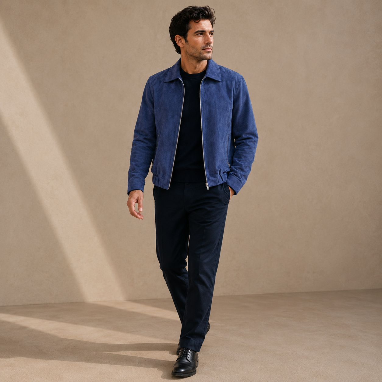 Jacket Gamuza Siena Azul – Nahué