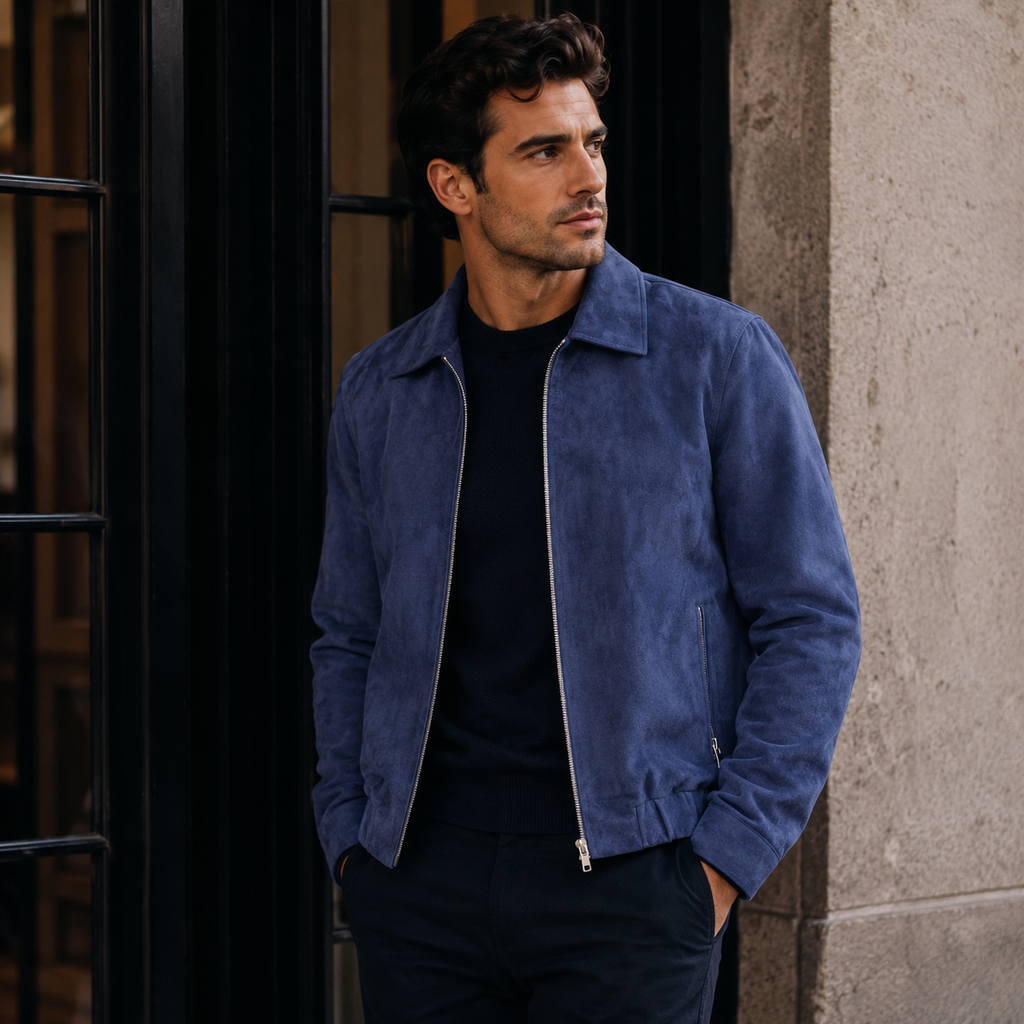 Jacket Gamuza Siena Azul – Nahué