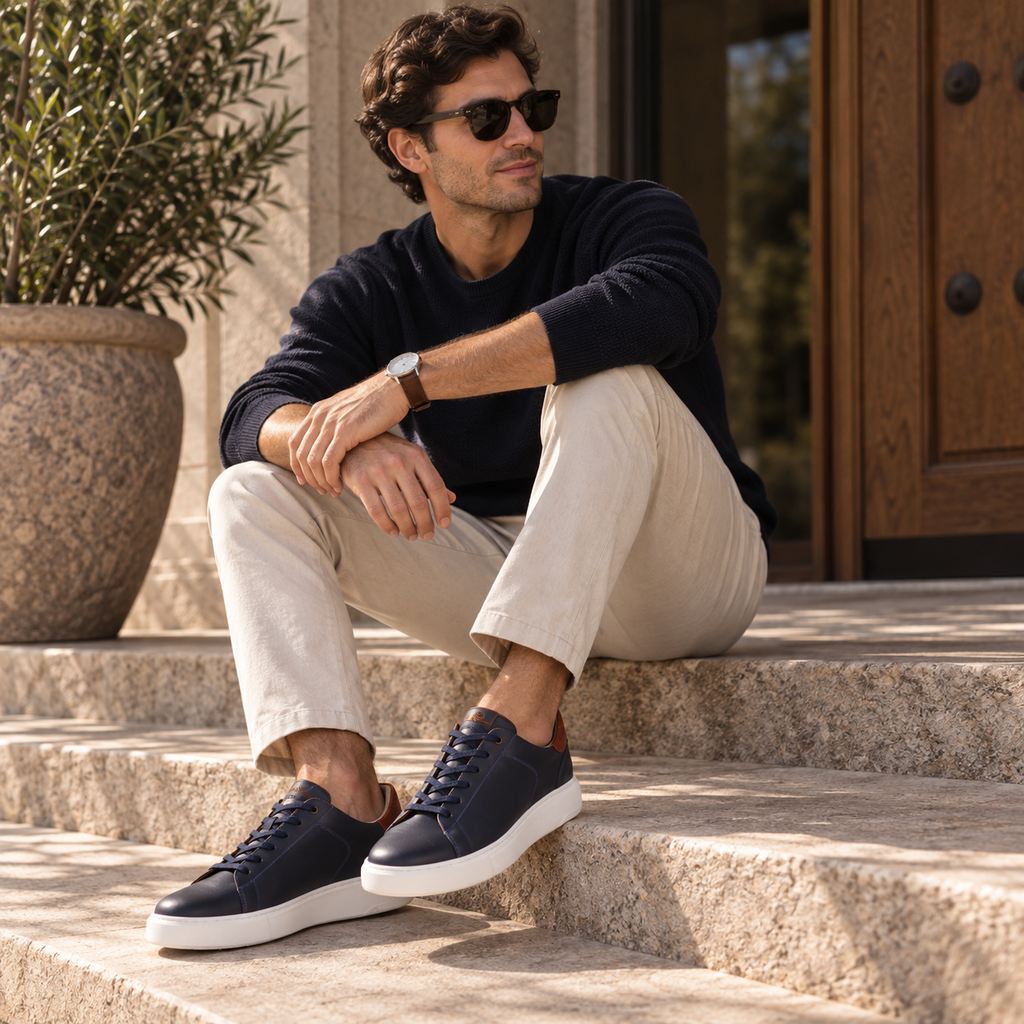 Zapato Casual Altura Azul Marino – Nahué