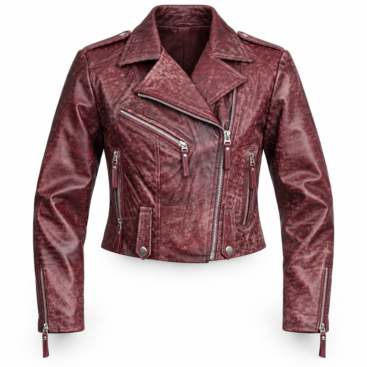Jacket Biker Vino Envejecido – Nahué Talla M