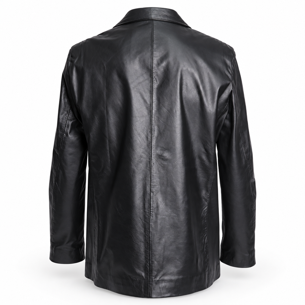 Blazer Leather Classic Negro – Nahué Atelier