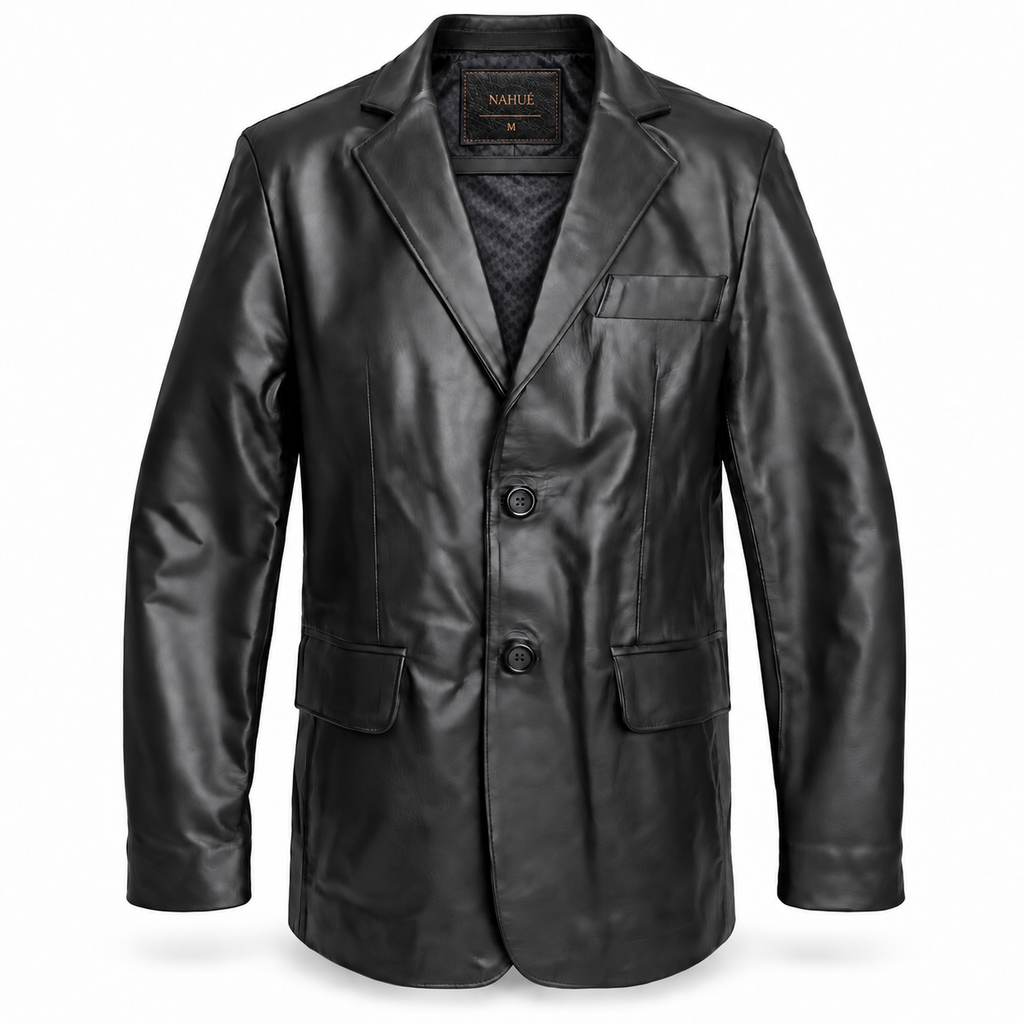 Blazer Leather Classic Negro – Nahué Atelier