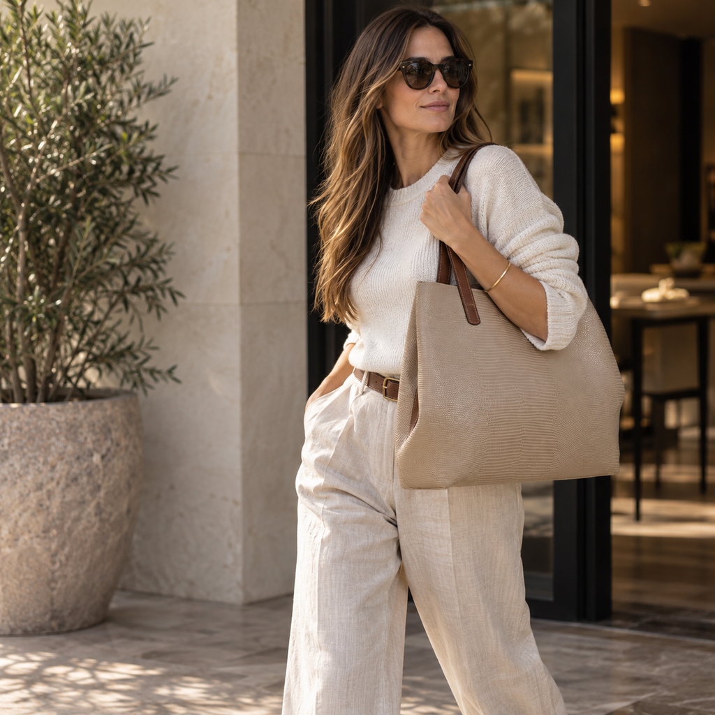 Bolso Tote Atelier Piel lagartillo