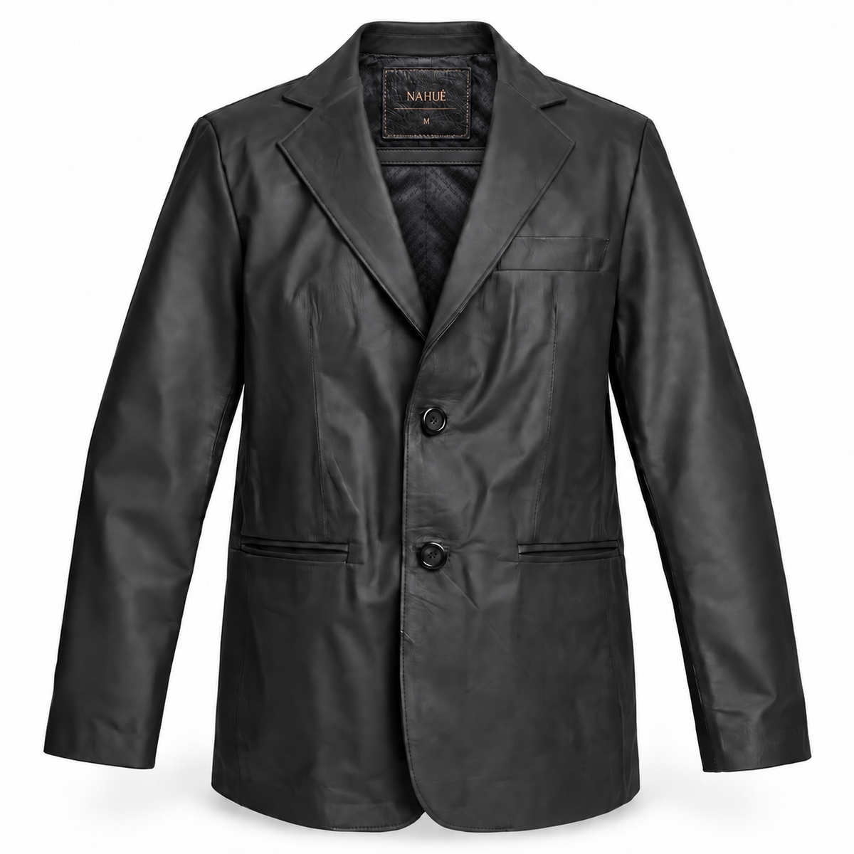Blazer Leather Classic Negro Mate – Nahué Atelier