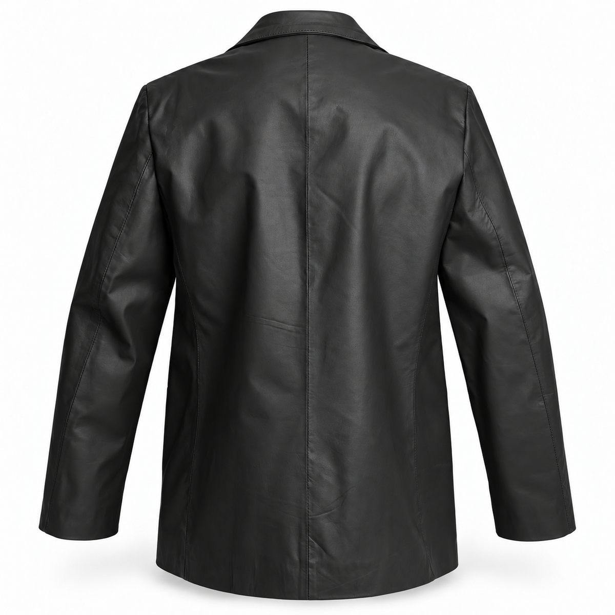Blazer Leather Classic Negro Mate – Nahué Atelier