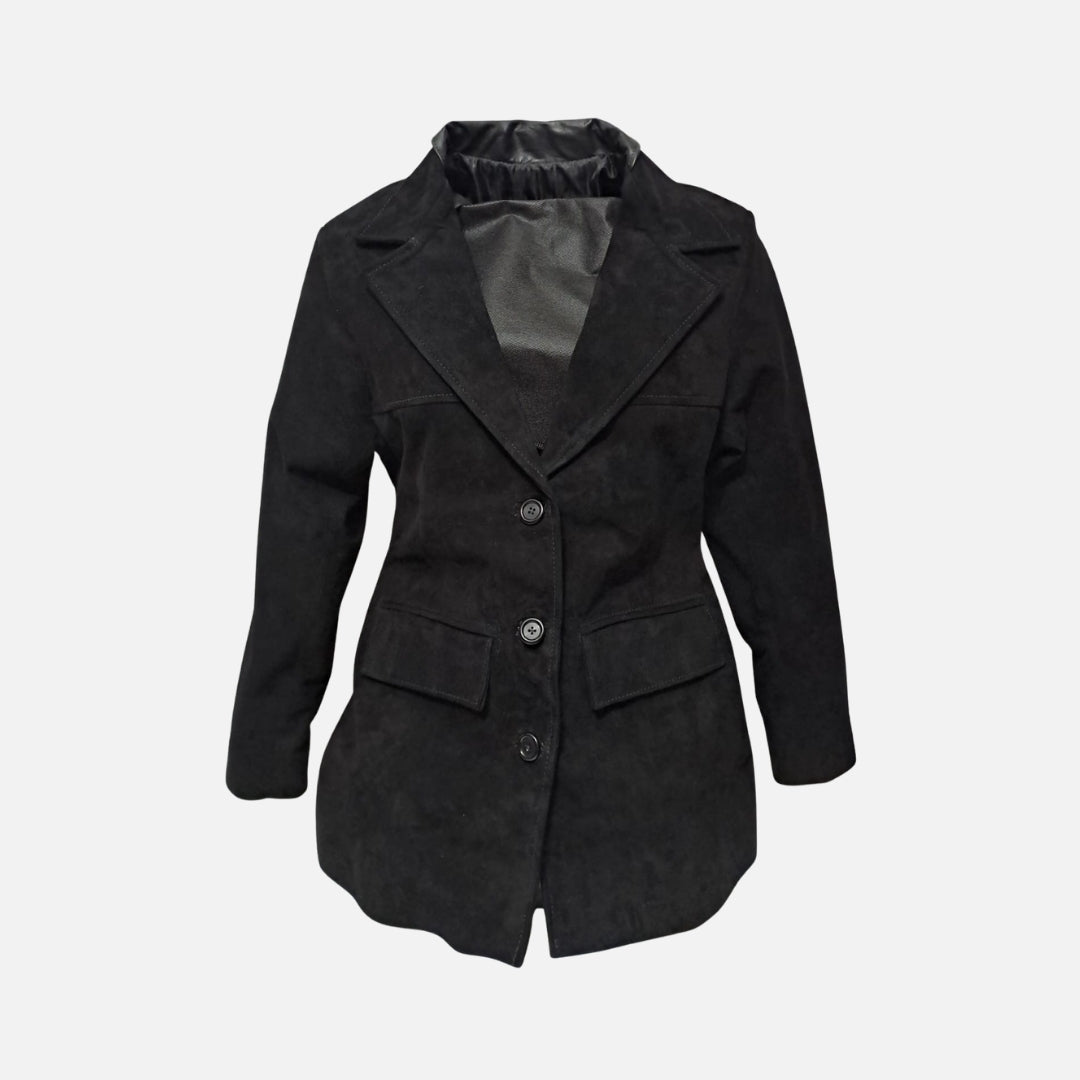 Jacket Clásica Gamusa Café – Nahué Atelier