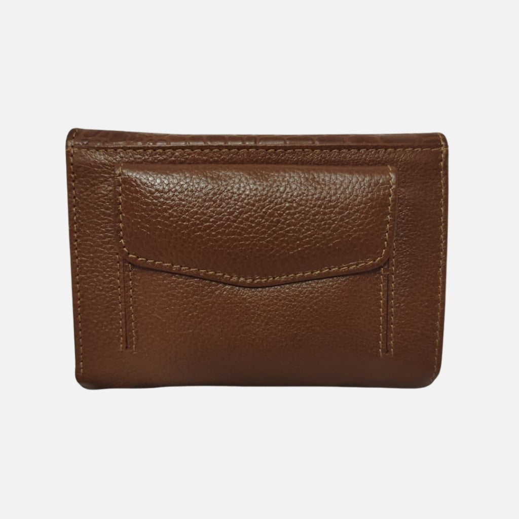 Billetera Pequeña Croco Café – Nahué Essentials