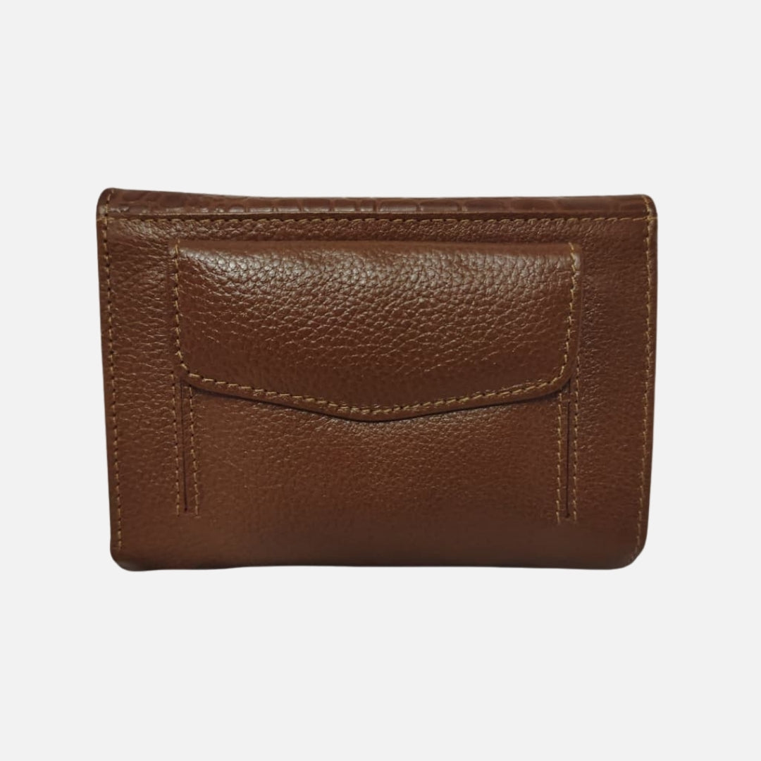Billetera Pequeña Croco Café – Nahué Essentials