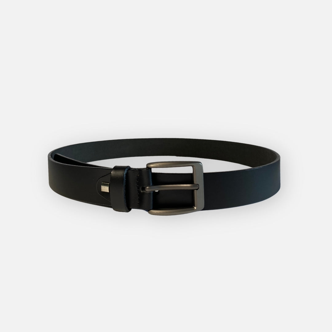 Faja elegante casual Negra hebilla lisa – Nahué