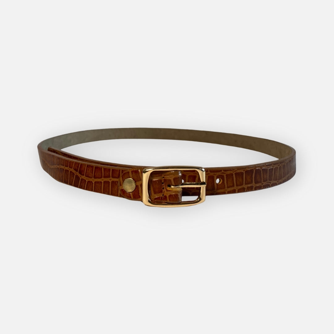Faja Camel Textura Croco – hebilla cuadrada