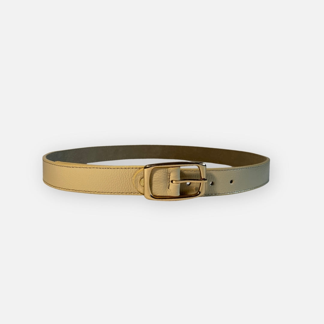 Faja beige Textura Lisa – hebilla ovalada
