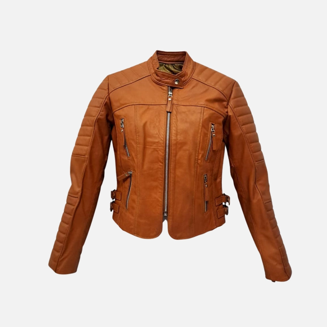 Jacket Biker Camel Rivel - Mujer –Atelier Talla M